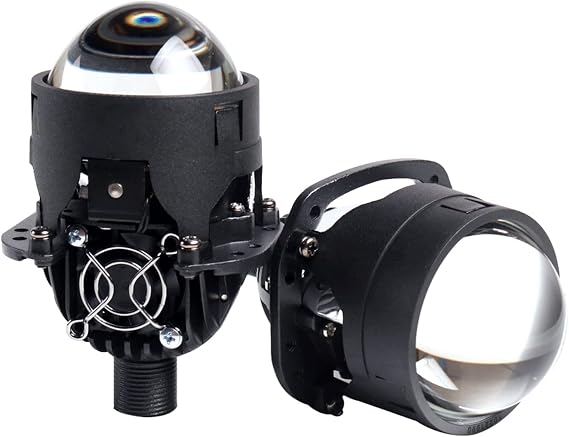 2.5 Inch Bi LED Projector Lens Headlight Retrofit Kit with High Low Beam-6000K White 92W/pair 20000LM Focus Beam DOT Approved Clear Cut off Line No Blind Oncoming Car Upgrade Bi-Xenon Projector Lens