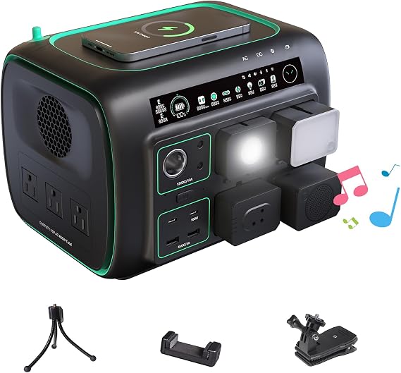 5-in-1 Portable Power Station with 4 Detachable Power Modules, Voice & App Smart Control, 512Wh 800W (1600W Surge) Solar Generator, 3 AC for Camping & RV