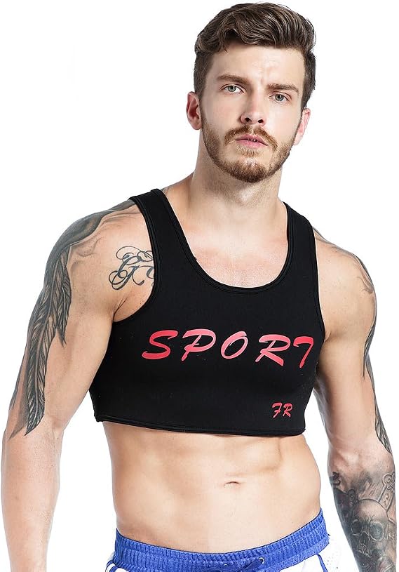 IYUNYI Men's Neoprene Brace Vest Chest Support Strap Protective Gear Fitness Sports Injury Prevention and Recovery