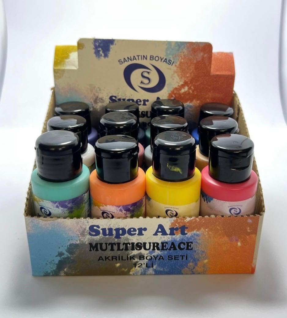 SuperArt Acrylic Paint Set 12 pieces 12x50 mL