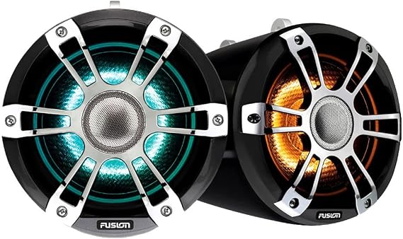 Fusion 010-02438-00 Wake Tower Speakers, 6.5", Chrome, Illuminated