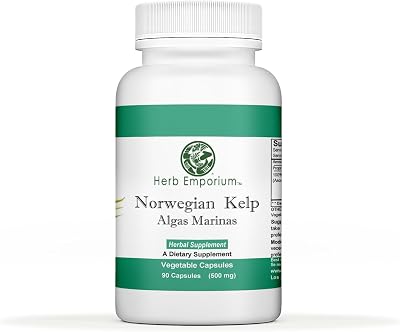 Herb Emporium Norwegian Kelp Algas Marinas, Ascophyllum nodosum, Laminaria 90 Capsules.