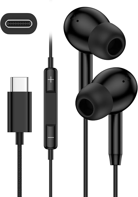 USB C Wired Earbuds iPhone Headphones for Samsung Galaxy S26 Ultra S25 S24