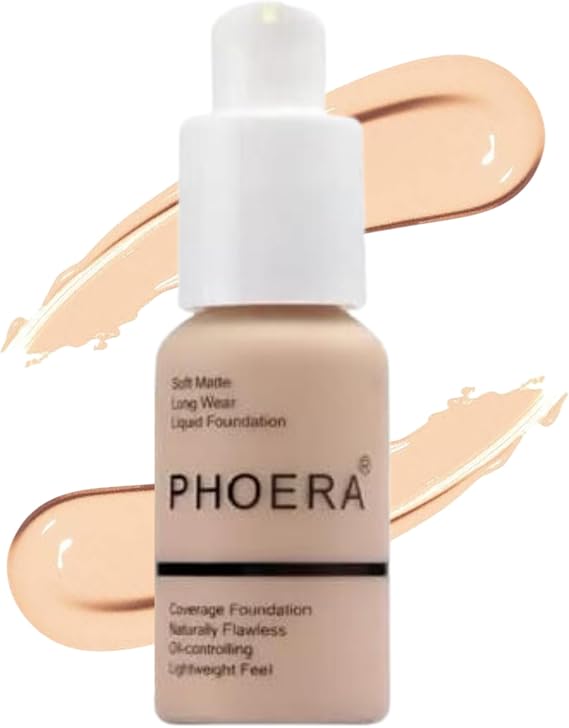 Foundation, Full Coverage Foundation, Soft Matte, Oil Control Foundation Makeup Flawless Smooth Long Lasting 24HR Waterproof and Blendable 30ml (102 - Nude)