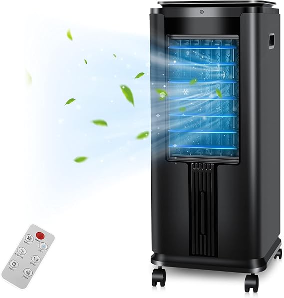AGLUCKY Evaporative Cooler, Portable Air Conditioner with 12 H Built-in Timer, Perfect for Home/Office (Black)
