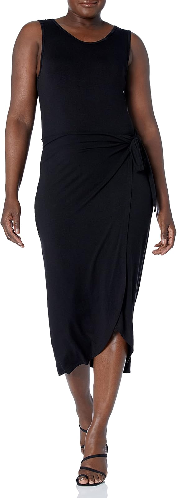 Calvin Klein Women's Midi Sheath Dress with Wrap Skirt