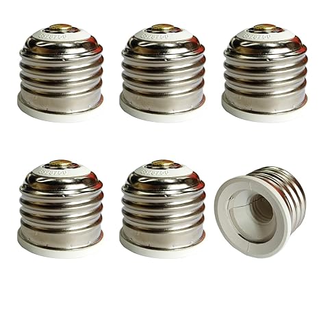 6pcs E26/E27 to E11 Light Socket Adapter, UL Approved CFL LED E26/E27 Standard Medium Screw to Mini Candelabra E11 Socket Adapter Converter
