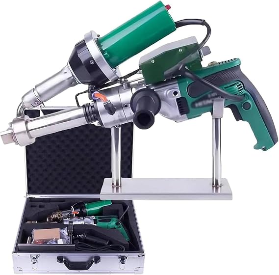 1600W Handheld Plastic Extrusion Welding Machine kit Hot Air Plastic Welder Gun Vinyl Weld Extruder Welder Machine for PP HDPE LDPE