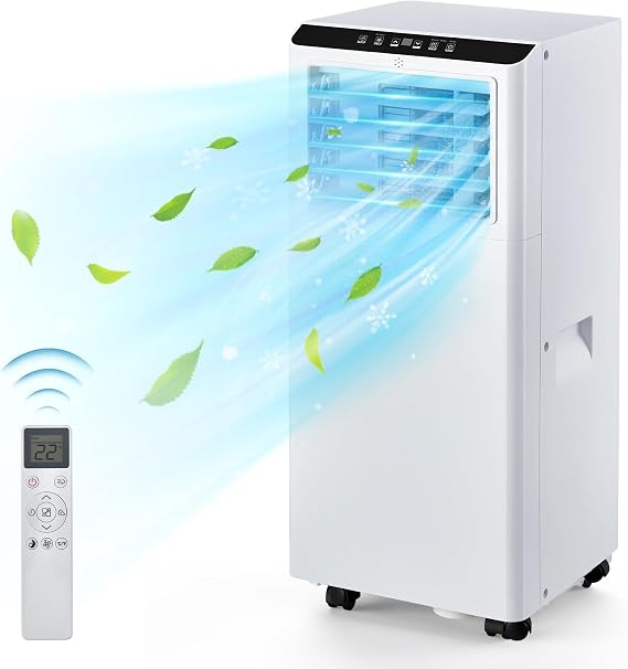 Efficient Cooling with Portable Air Conditioner 8000 BTU - Fan Mode Room Cooling Up to 350 sq ft 24 Hour Timer ,Portable AC Quiet, Dehumidifier, Remote Control, Sleep Mode, and Window Kit.