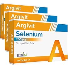 Argivit Selenium, Selenyum İçeren Takviye Edici Gıda 30 Tablet (3 paketi)