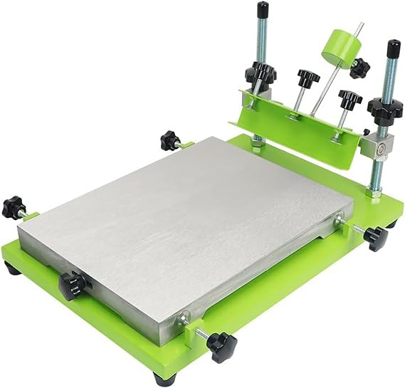Manual Flat Screen Printing Machine for DIY T-Shirt Printing with Aluminum Frame and Squeegee