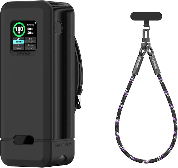 Silicone Case with Hand Wrist Strap Lanyard for 240W Charging Cable Compatible with Anker Prime Power Bank 27,650mAh 250W