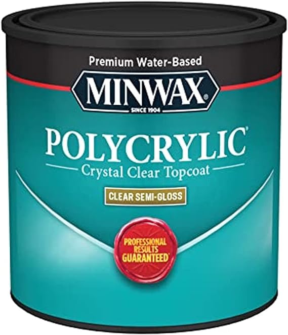Minwax Polycrylic Protective Finish, Clear Gloss, Clear, 1/2 Pint, 244444444