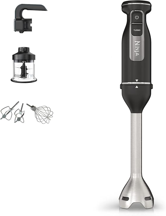Ninja Foodi 3-in-1 Hand Blender, Hand Mixer & Chopper, Black CI100UK