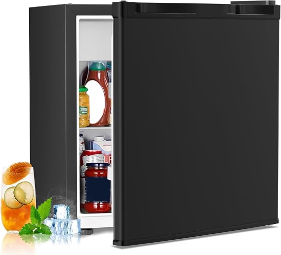 Kismile Small Refrigerator, 10.2 gal 45 L with Freezer, Door, Double Opening, Compact, 7 Levels of Temperature Adjustment, Mini Refrigerator, For Home, Living Alone, Quiet, Large Capacity, For