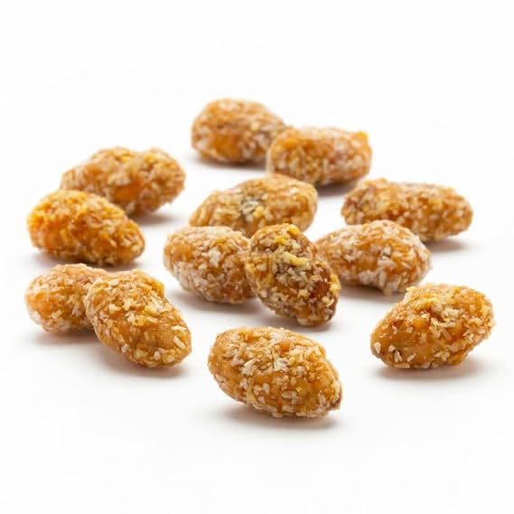 SweetGlob Old Fashioned Coconut Macaroon Almonds, Candy Coated, 2 Pound