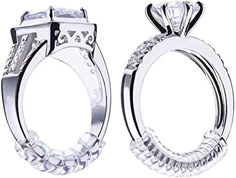 OLIREXD Invisible Ring Size Adjuster for Loose Rings Transparent Silicone Ring Guard, Ring Sizer, Spacer, Tightener,4 Assorted Sizes Fit for Any Rings for Man and Woman Ring