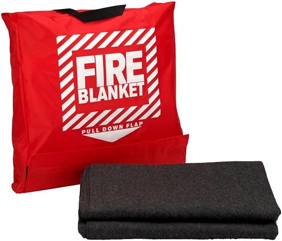 First Aid Only Industrial Wool Fire Blanket, 62" x 84", Hanging Pouch