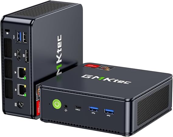 GMKtec M5 Ultra Oyun Mini PC Ryzen 7 7730U (Yükseltilmiş 7430U/ 5825U), 16GB RAM 512GB SSD Çift NIC LAN 2.5GbE Masaüstü Bilgisayarlar, Üçlü 4K Ekran, WiFi 6E, USB-C, BT 5.2, DP, HDMI 2.0