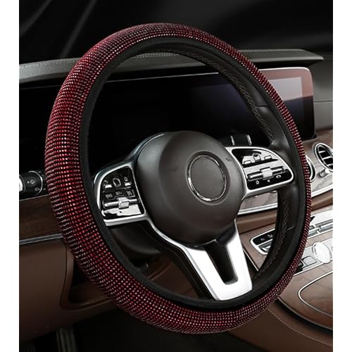 Crystal Steering Wheel Cover for IqIstIzoaMatrixPassoPortePriusUrban CruiserVitzWigoYaris Bling Bling Rhinestones Crystals Car Handcraft Steering Wheel Covers Accessories H Green