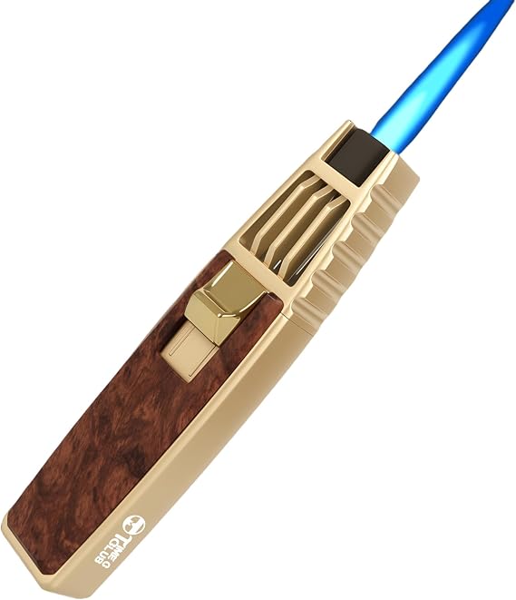 Refillable Butane Kitchen Torch Adjustable Flame Culinary Blow Torch for Creme Brulee, Baking, BBQ, Soldering, Jewelry, Camping Windproof (Gas Not Included)