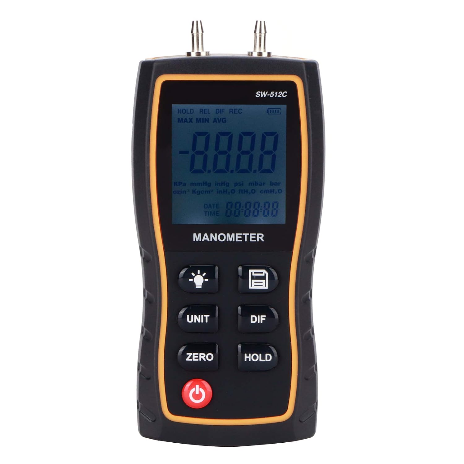 Hyuduo Differential Pressure Gauge for Ventilation Systems, Highprecision Atmospheric Pressure Tester with Backlight, Suitable for Rooms, ABS Plastic