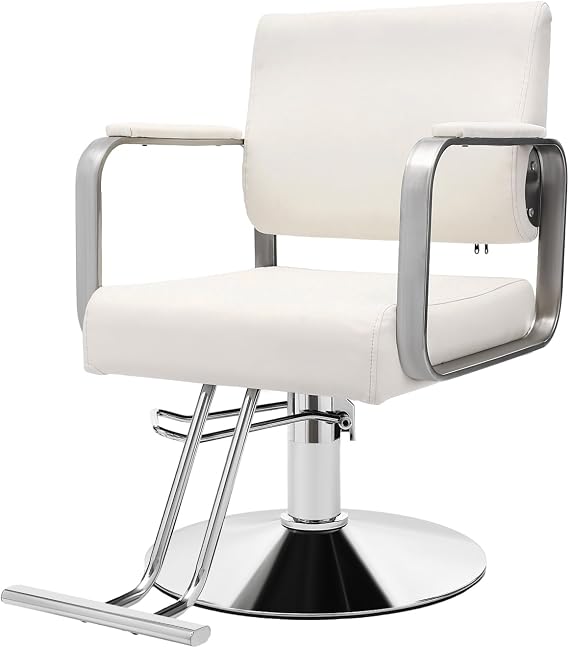 360 Rotatable Barber Chair, Salon Chair for Hair Stylist, Height Adjustable Styling Salon Chair, Multi-Function Shampoo Chairs for Home Barbershop, Max Load 440Lbs