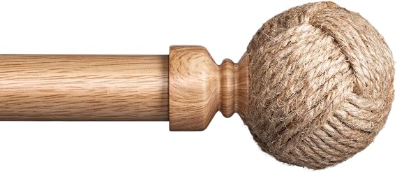 LazBlinds 1 Inch Curtain Rods for Windows 32.5"-48", Jute Ball