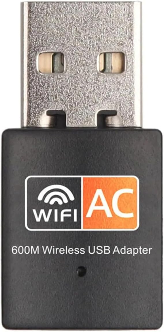 Dual Band 600Mbps Wireless-AC USB Mini Nano WiFi Adapter for PC Desktop, USB 2.0, Dark Gray