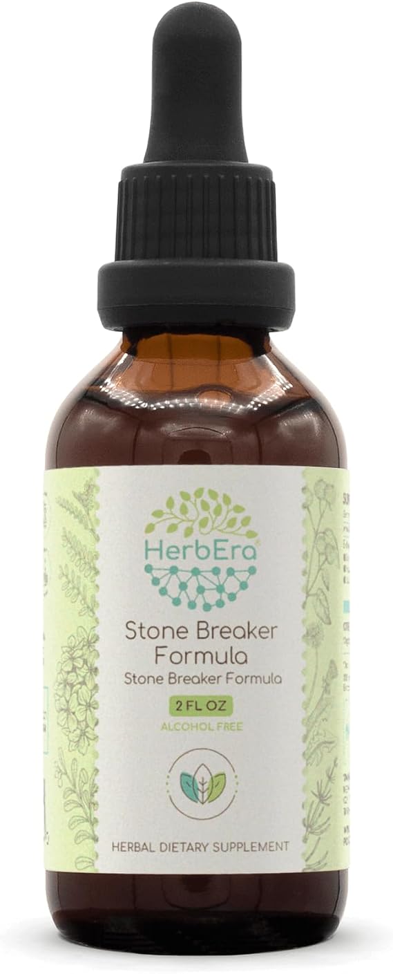 HerbEra Stone Breaker Formula B60 Alcohol-Free Extract Tincture: Stonebreaker Herb, Burdock Root, Horsetail Herb, Hydrangea Root, Uva Ursi Leaf, Dandelion Root. Stone Breaker Formula 2 Fl Oz