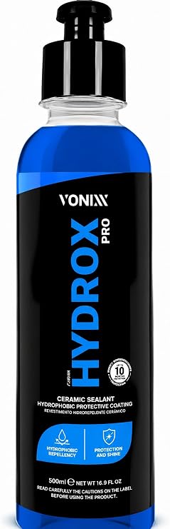 Vonixx Hydrox Pro Ceramic Sealant 240ml (8.1 fl oz) - Hydrophobic Protective Coating for Paint & Glass, Ultra Concentrated up to 1:60, Intense Water Repellency, Protection up to 10 Months