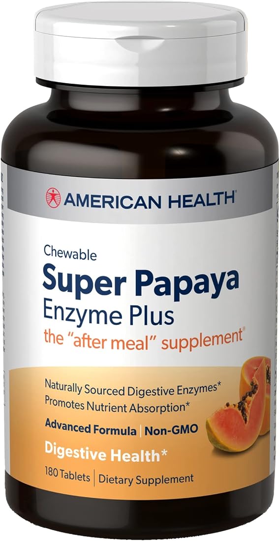 Super Papaya Enzyme Plus American Health Products 180 Chewable