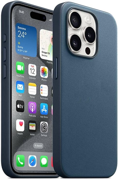 iPhone 15 Pro Uyumlu Zore Magsafe Uyumlu Şarj Özellikli Mikro Fiber Optimal Kılıf-Mavi