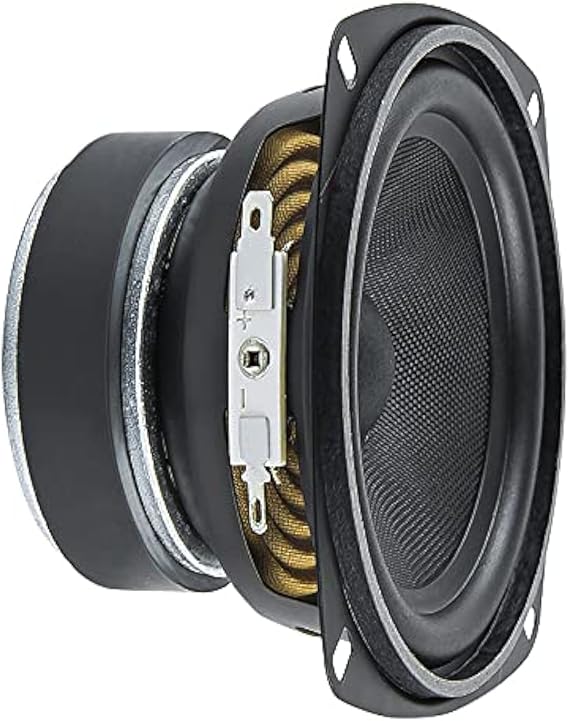 PRV AUDIO 4 Inch Midrange Speaker 4MR60-4, 60 Watts Program Power, 4 Ohm, 30 Watts RMS Power Pro Audio Loudspeaker (Single)