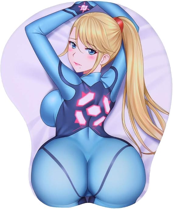 Aran Metroid Samus3D Mousepads Anime Mouse Pads with Wrist Rest 2Way Skin (Aran 1)