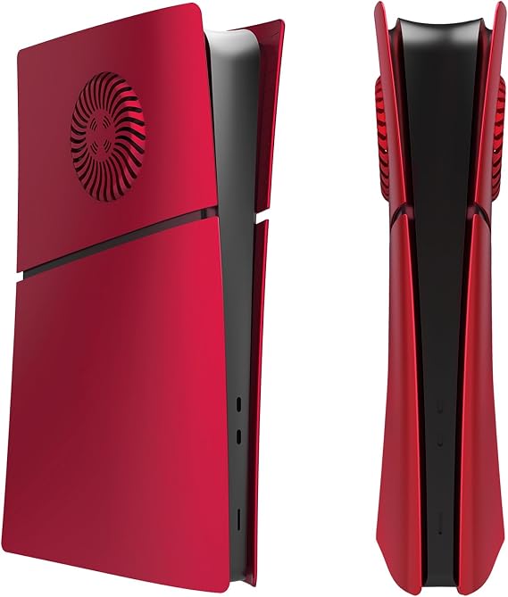 Slim Digital Edition Cover Plates with Cooling Vents for New PS5 Slim Console, Shell Panels Compatible with New PlayStation 5 Slim Accessories Protective Replacement Faceplate (Volcanic Red)