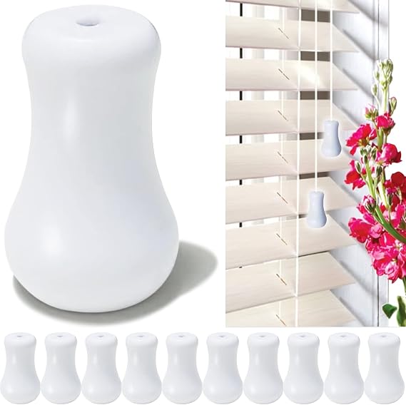 10pcs White Plastic Cord Tassel, Blind Pull Cord Knobs for Blinds or Shades