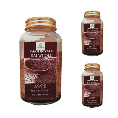 Farm Royale Premium RaiSmall black Mustardbraisika nigra-111 Combo-200GM 200GM  200GM || 100% Natural, Pure, and Fresh Culinary Delight
