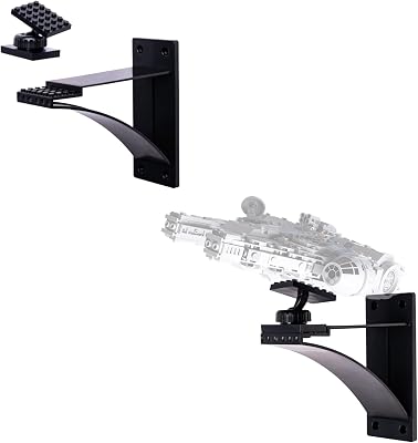 Infinity Display Shelf 6 Inch Building Block Display Shelf Works with Major Brick Brands for Lego Display Shelf Compatible with Lego Sets Adjustable Display Shelves 2 Pack Black