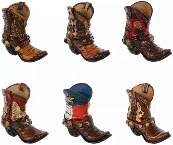 Hobby Lobby Western Cowboy Boot Figurines, Set of 6