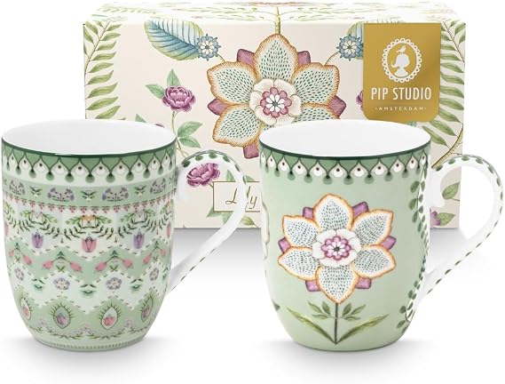 Pip Studio Lily&Lotus Light Green Mug Small 145 ml Set 2