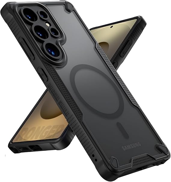 Rongep Samsung Galaxy S25 Ultra için Kılıf Fusion-Rugged Manyetik [MagSafe ile Uyumlu] S25 Ultra Kılıfı Kamera Korumalı Arkası Mat PC Koruyucu Tasarımlı Güçlü Manyetikli S25 Ultra Koruyucu (Siyah)