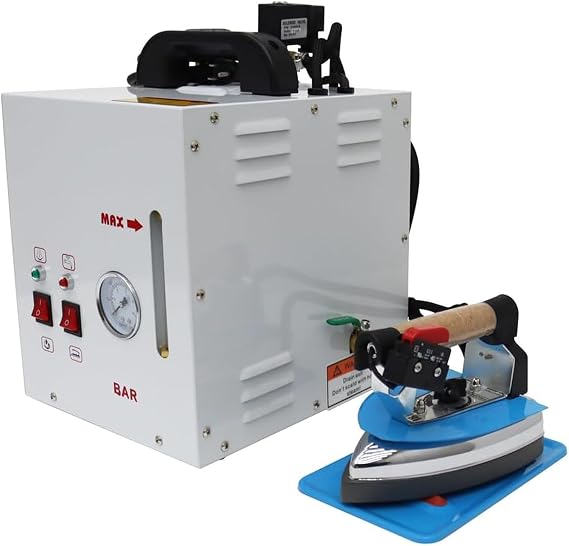 Commercial Steam Iron, Professional Ironing Press,1600W Industrial Boiler + 5L Tank,Continuous High-Temp Steam + Adjustable Valve, Rust-Proof Iron,Dry Cleaners/Tailor Studios,Commercial Users