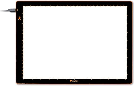 Wafer 2 Lightbox - A3 Light Pad for Tracing, Drawing, Sketching & Painting - Dimmable with Adjustable Brightness - Tracing Lightbox for Artists White/Gray