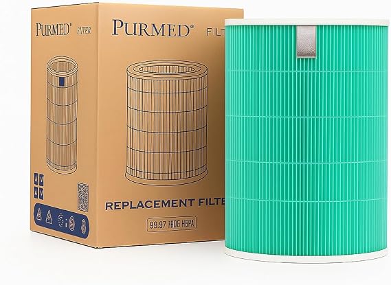 Purmed Xiaomi Smart Air Purifier 4 Uyumlu Yedek Filtre Seti – Antibakteriyel Yeşil HEPA Filtre + Değiştirilebilir İç Karbon Filtre | Çift Filtreli Hava Temizleyici Yedek Parça