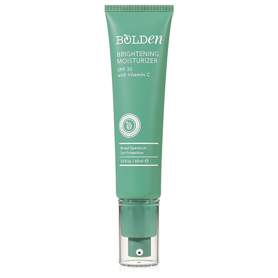 Bolden Brightening Face Moisturizer with SPF 30 & Vitamin C - Broad Spectrum UVA/UVB Hydrating Moisturizer Face Cream for Women - Applies Clear without Chalky Residue & Fade Dark Spots - 2.0FL Oz