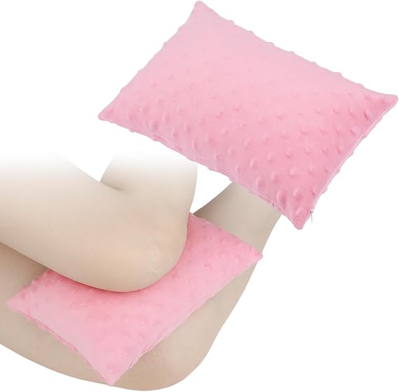 Soft Knee Pillow Leg Pillows 11" x 7.8" Small Hip Support Pillows Between Legs for Side Sleepers Sciatica Joints Pain Relief Machine Washable Post Surgery Cushion Gifts, Minky Dot Coral