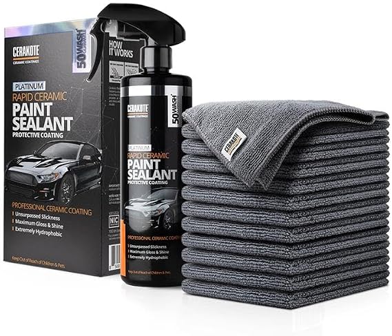 CERAKOTE Auto Paint Sealant Bundle with 12 Pack Microfiber Towels