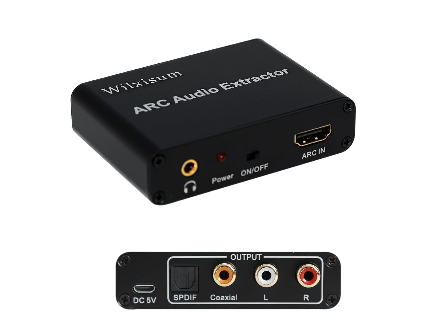HDMI Arc Audio Extractor, ARC to RCAOptical3.5mmCoaxial ConverterAdapter, RCA,3.5mm Output Volume Adjustablecec, Suitable for Connecting TV to Sound Systems