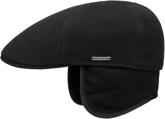Stetson Texas Wool Earflap Six-piece Flat Cap Men Summer Winter
